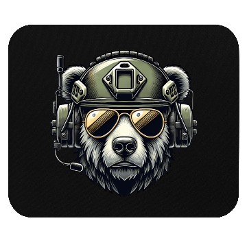 Discover Bear Military Design Mouse Pads