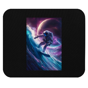 Discover Galactic Surfing Astronaut Mouse Pads