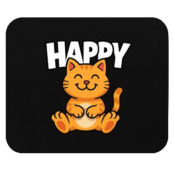 Discover Joyful Cat Illustration Mouse Pads Design