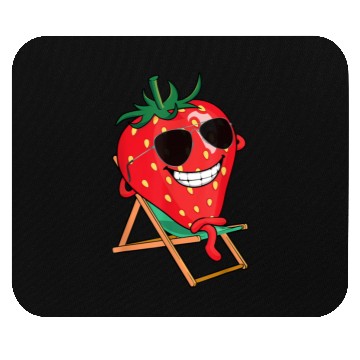 Discover Playful Strawberry Sunbather Design Mouse Pads