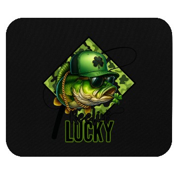 Discover Reelin' Lucky Bass Fish Mouse Pads