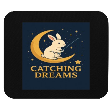 Discover Charming Bunny Moon Dream Illustration Mouse Pads