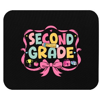 Discover Preppy Back To School Second Grade Coquette Bow Mouse Pads