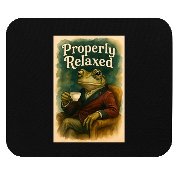 Discover Sophisticated Frog Tea Poster Mouse Pads