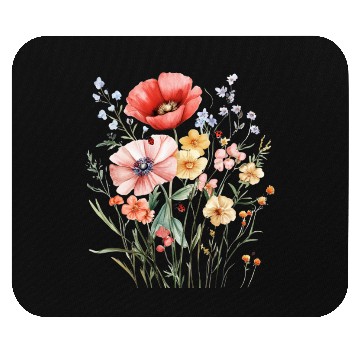 Discover Watercolor Wildflower Bouquet Mouse Pads