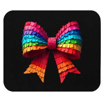 Discover Vibrant Rainbow Paper Ribbon Bow Mouse Pads