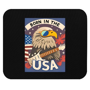 Discover Born in the USA Bald Eagle Rock Guitar Mouse Pads