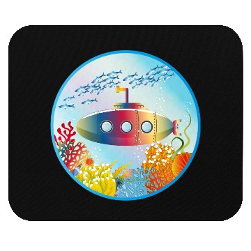 Discover Colorful Submarine in a Tropical Coral Reef Mouse Pads