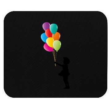 Discover Girl with Colorful Balloons Mouse Pads