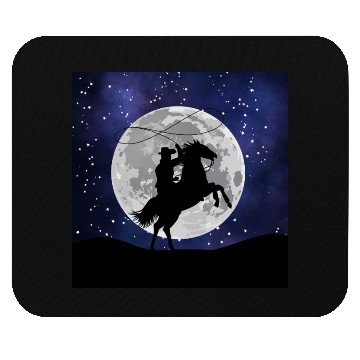 Discover Cowboy in the dark night Mouse Pads