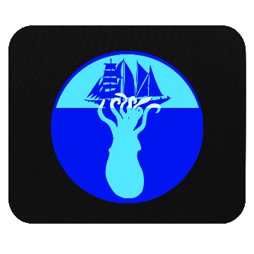 Discover Octopus Ship Attack Sailing Sailboat Sea Monster Mouse Pads