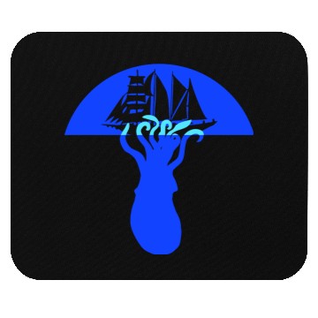 Discover Octopus Ship Attack Sailing Sailboat Sea Monster Mouse Pads