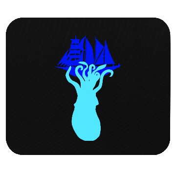 Discover Octopus Ship Attack Sailing Sailboat Sea Monster Mouse Pads