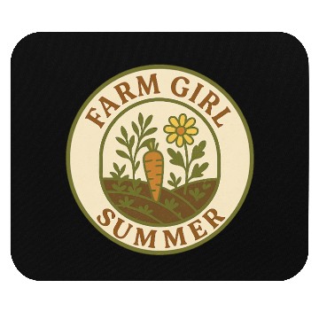 Discover Farm Girl Summer Circle Mouse Pads