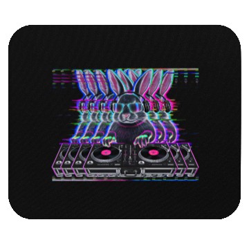 Discover Cyberpunk Neon Beat DJ Rabbit Mouse Pads