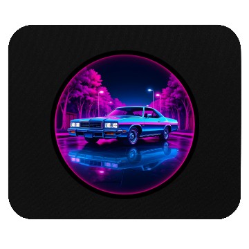Discover Retro Neon Car 80s Aesthetic Night Design Mouse Pads