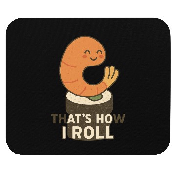 Discover Cute Sushi Shrimp Roll Illustration Mouse Pads