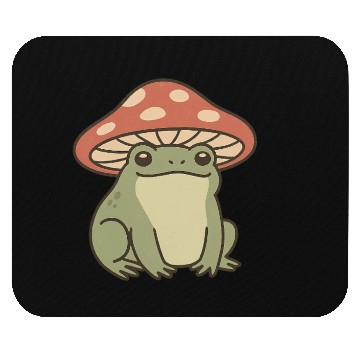 Discover Whimsical Frog with Mushrooms Illustration Mouse Pads