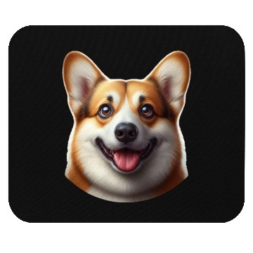 Discover Vibrant Corgi Face Illustration Mouse Pads