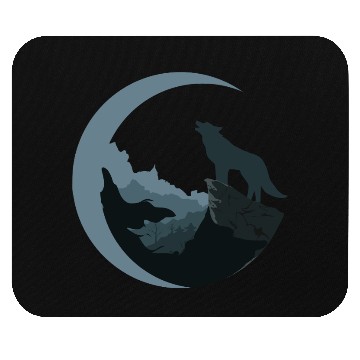 Discover Wolf Moon Silhouette Mouse Pads