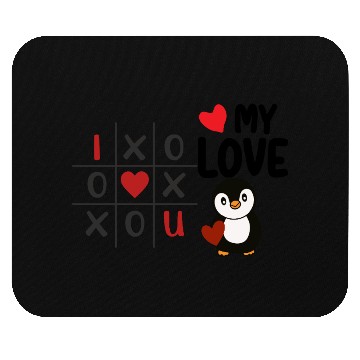 Discover Cute Penguin Tic Tac Toe Love Design Mouse Pads