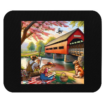 Discover Rustic Countryside Painting Scene Mouse Pads