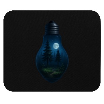 Discover night forest inside the bulb Mouse Pads