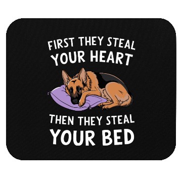 Discover German Shepherd Steals Heart and Bed Mouse Pads