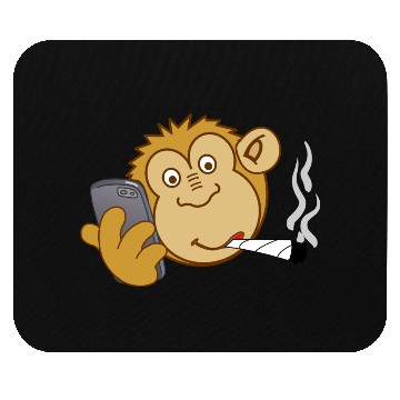 Discover Monkey with Phone and Joint – Modern Addiction Mouse Pads