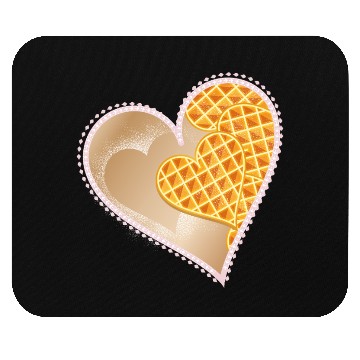 Discover Heart-shaped waffles with powdered sugar Mouse Pads