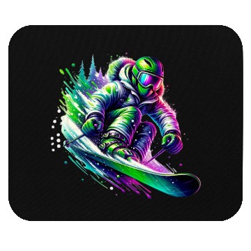 Discover Vibrant Neon Skiing Warrior Mouse Pads