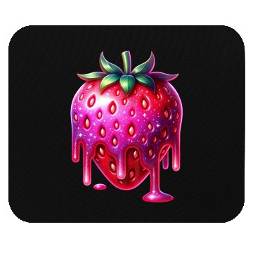 Discover Vivid Dripping Strawberry Artwork Mouse Pads