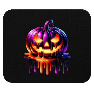 Discover Neon Dripping Pumpkin Halloween Design Mouse Pads