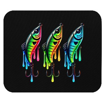 Discover Neon Rainbow Fish Trap Mouse Pads