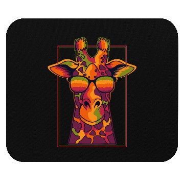 Discover Colorful Giraffe with Sunglasses Design Mouse Pads