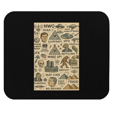 Discover Vintage Conspiracy Theory Icons Mouse Pads