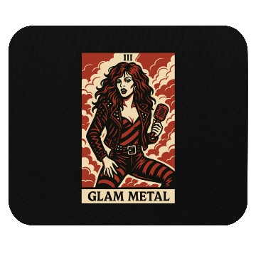 Discover Glam Metal Tarot Card – Fierce, Flashy, and Loud Mouse Pads