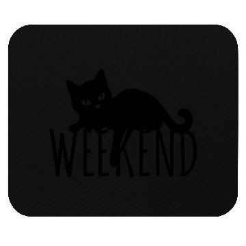 Discover Black Cat Silhouette with Weekend Text Mouse Pads