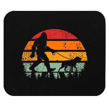 Discover Bigfoot Running Dog Sunset Retro Mouse Pads