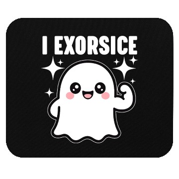 Discover Ghost I Exorcise Funny Gym Exercise Workout Spooky Mouse Pads