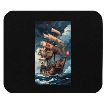 Discover Historical Pirate Ship Adventure Design Mouse Pads