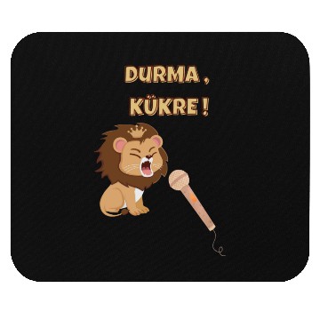 Discover Cute Lion with Crown and Microphone Mouse Pads