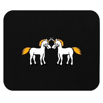 Discover 2 Unicorns Battle Evil Angry Attack Duel Team Fun Mouse Pads