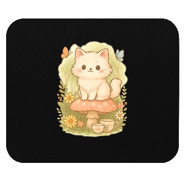 Discover Kawaii Cottagecore Mushroom Cat Mouse Pads