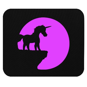 Discover Unicorn Cliff Moon Mountain Night Sweet Silhouette Mouse Pads