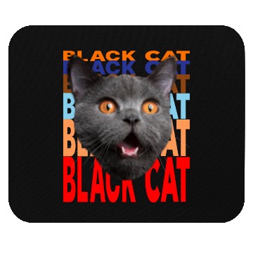Discover Black Cat Angry Look Mouse Pads