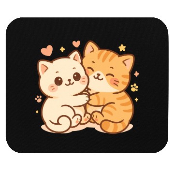 Discover Cute Kittens Embracing Heartwarming Design Mouse Pads