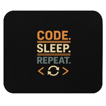 Discover Code Sleep Repeat Typography Design Mouse Pads