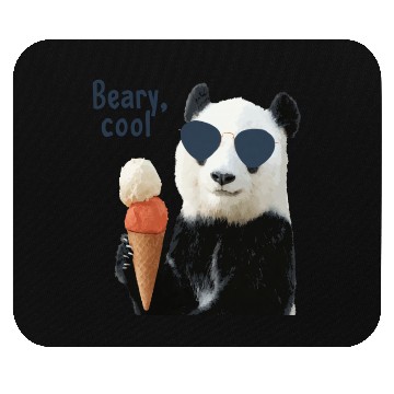 Discover Cool Panda with Sunglasses and Ice Cream Mouse Pads