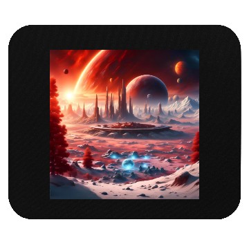 Discover Futuristic Alien Planet Landscape Mouse Pads